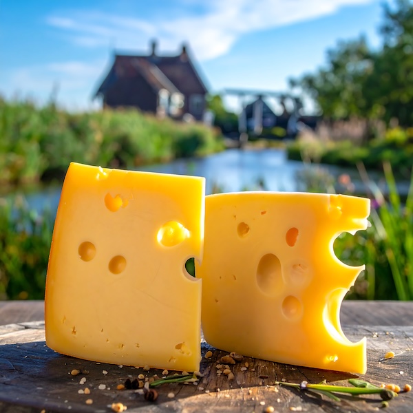 Delicious Cheese on Wooden Board.